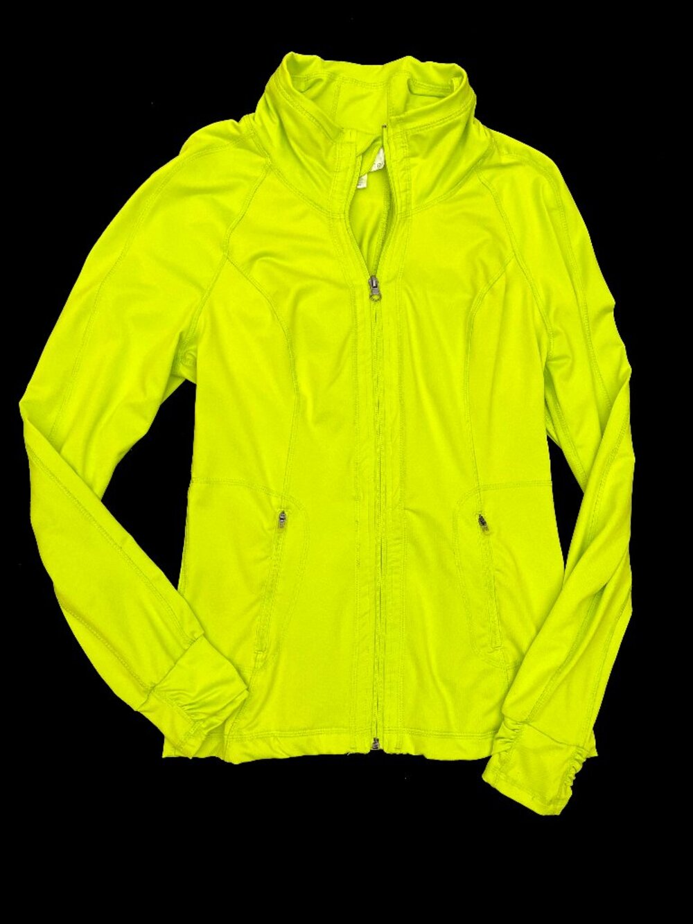 Tangerine Neon Green Athletic Jacket Full-Zip Womens M